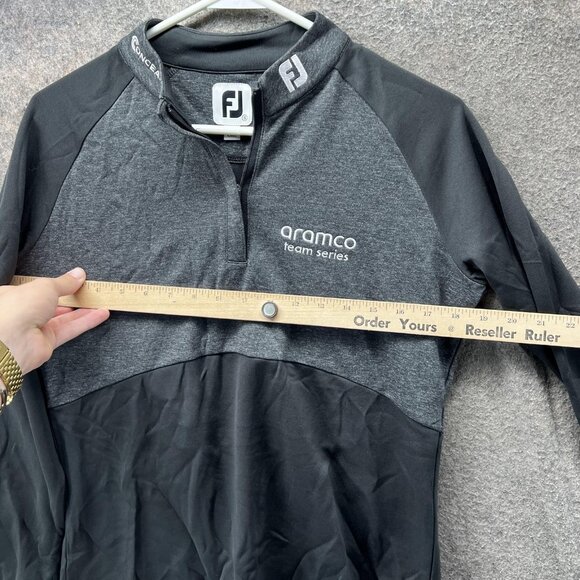 FootJoy Pullover Womens Small Gray Black 1/4 Zip Aramco Team Series Golf FJ - Picture 8 of 12
